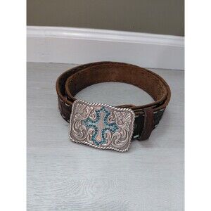 Enmon belt  Emmon 2005 Copyright 925 XL Brown Leather Silver Buckle